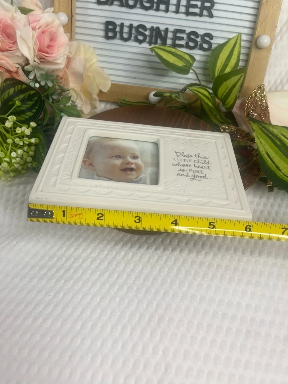 Bless This Little Child White Decorative Photo Frame